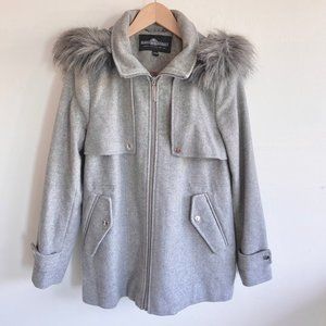 Fleet Street Gray Hooded Short Coat